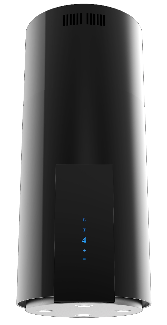 Ostrovčekový odsávač Guzzanti ORW Black Glass