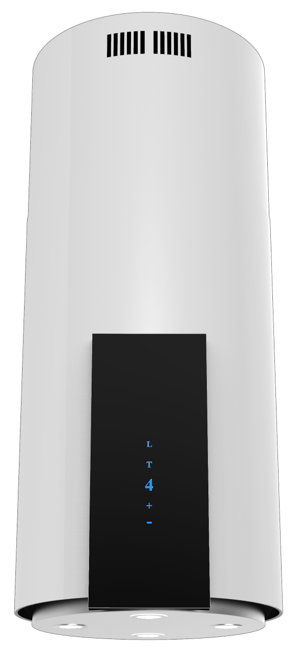 Ostrovčekový odsávač Guzzanti ORW White Glass